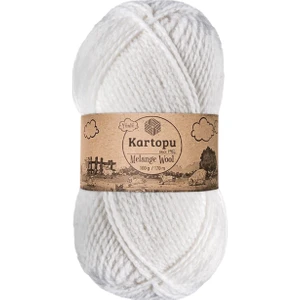 Melange Wool El Örgü Ipi Renk KODU:K010 - Beyaz