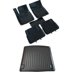 Renault Kangoo Multix (2011-2015) Souris Siyah Havuzlu Paspas + Elmas Kesim Bagaj Havuzu
