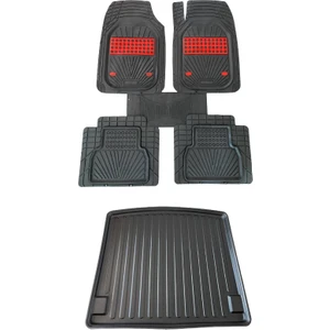 Honda Civic Fd6  Sedan (2006-2012) Juin Kırmızı Havuzlu Paspas + Elmas Kesim Bagaj Havuzu