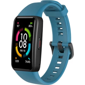Mobaxaksesuar Huawei Band 6 Kordon  1-1 Uyumlu Silikon Kopçaklı Kordon Petrol Mavisi