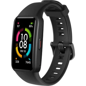 Mobaxaksesuar Huawei Band 6 Kordon  1-1 Uyumlu Silikon Kopçaklı Kordon Siyah