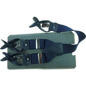 Kemer Sepeti Lacivert Noktalı Pantolon Askısı Düğmeli ve Klipsli