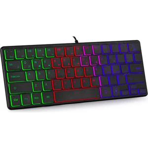 Beauty Life Taşınabilir Renkli Tuşlu Kablolu Klavye -Siyah (Yurt Dışından)