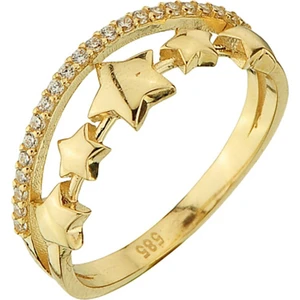 altın Yıldızlı Yarım Tur Yüzük