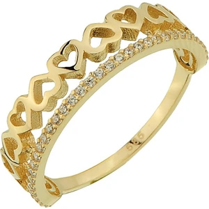 Altın Yarım Tur Kalp Yüzük