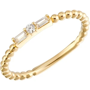 Altın Baget Taşlı Top Yüzük