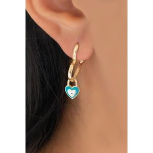 Altın Nazar Kalp Küpe