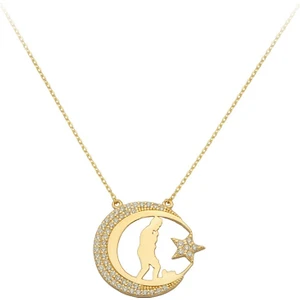 Altın Atatürk Ay Yıldız Kolye