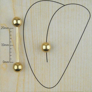 Gold Çelik Dil Piercing 20MM