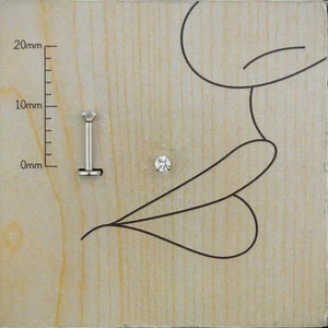 Zirkon Tek Taş Çelik Dudak Kıkırdak Tragus Piercing 8mm