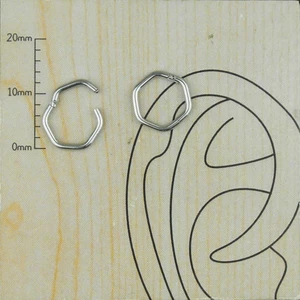 Altıgen Kilitli Halka Cerrrahi Çelik Kıkırdak Tragus  Piercing 8mm