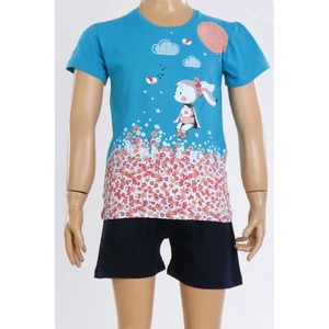 Yeşil Kız Çocuk Kısa Kollu Pijama Takımı
