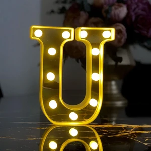 Hediye Ofisi LED Işıklı 3D U Harfi Organizasyon Doğum Günü Kutlama