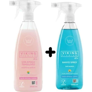 Premium Çok Amaçlı Yasemin Vanilya 750 ml + Dağ Nanesi 750 ml Banyo Sprey