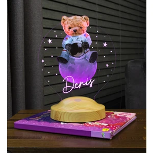 Sevgilambası Hoş Geldin Bebek Hediyesi Ayıcık Gece Lambası, Teddy Bear Kişiye Özel Doğum Günü Hediyesi, Ayı Teddy Led Lamba Aydınlatması
