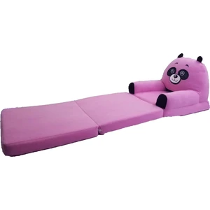 Katlanabilir Bebek-Çocuk Koltuğu Sandalye Portatif Yatak Pembe/panda