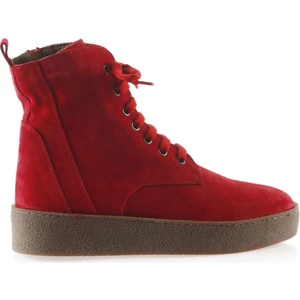 Bueno Shoes Kırmızı Süet Kadın Düz Bot