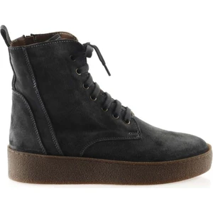 Bueno Shoes Gri Koyu Süet Kadın Düz Bot