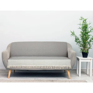 Kubal Home Koyu Gri Koltuk Örtüsü Buldan Bezi Kara Tezgah Dokuma El Bağlama 180 x 220 Koltuk Şalı Kanepe Berjer Örtüsü