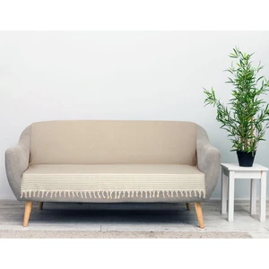 Kubal Home Bej Koltuk Örtüsü Buldan Bezi Kara Tezgah Dokuma El Bağlama 180 x 220 Koltuk Şalı Kanepe Berjer Örtüsü