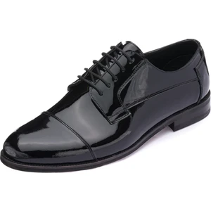 Costo Shoes 45,46,47,48,49,50 Numaralarda NV1088 Siyah Rugan Neolit Taban Büyük Numara Erkek Klasik Ayakkabı
