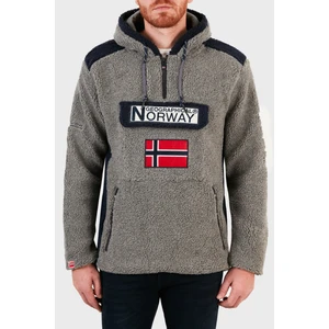 Norway Geographical Kapüşonlu Yarım Fermuarlı Outdoor Polar Sweat Erkek Sweat Gymclasssherpa