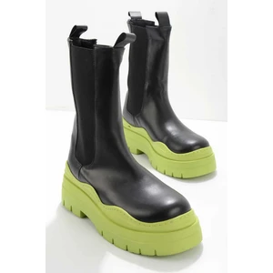 Siyah Yeşil  Kadın Bot & Bootie K02828193509