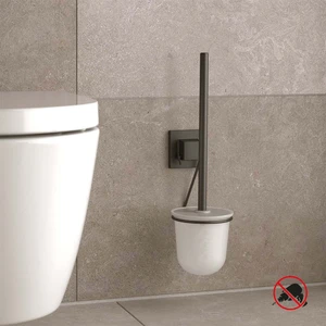 Yapışkanlı Paslanmaz Tuvalet Fırçası Mat Siyah EF095