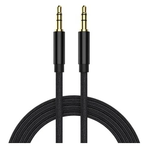 Apple iPhone Samsung Xiaomi Huawei Oppo Uyumlu Örme 3,5mm. Aux Çelik Örgü Araç Ev Müzik Video Ses Kablosu.