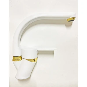 Armilla Armatür Armilla Beyaz Gold Balıksırtı Borulu Banyo Lavabo Musluğu Çeşmesi Bataryası