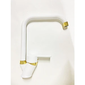 Armilla Armatür Beyaz Gold Köşe Borulu Mutfak Eviye Musluğu Bataryası Çeşmesi