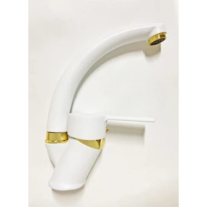 Armilla Armatür Beyaz Gold Mix Kuğu Banyo Lavabo Bataryası Musluğu Çeşmesi