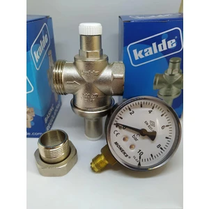 Kalde Su Basınç Düşürücü Regülatör 1/2'' Rakorlu ve Manometreli
