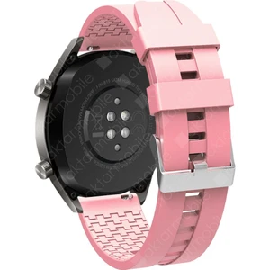 Huawei Watch Gt 3 46 mm Uyumlu Silikon Kordon  Spor Tasarım Premium  Spor Kayış Pembe