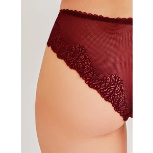 Magic Form Dantel Detaylı Bordo Kadın Külot