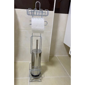 Renk Yapı Rüyası Renk Yapı Metal Gri Tuvalet Kağıtlığı Wc Kağıtlık Yedekli Tuvalet Kağıtlığı Wc Banyo Tuvalet + Wc Fırçalı Set