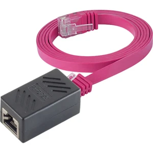 CAT6 Uzatma Seti, Yassı Ethernet Kablo ve Ekleyici, Fuşya, 1 metre