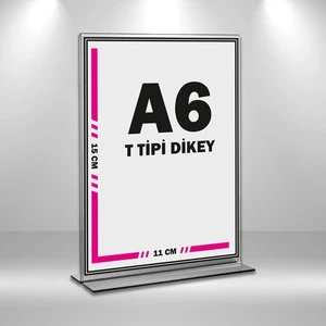 T Tipi A6 Pleksi Föylük Broşürlük Dikey A6 Föylük 10'lu