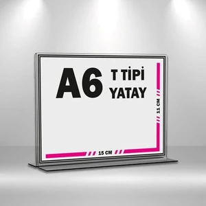 T Tipi A6 Pleksi Föylük Broşürlük Yatay A6 Föylük 5'li