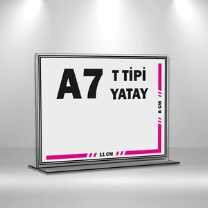 T Tipi A7 Pleksi Föylük Broşürlük Yatay A7 Föylük 10'lu