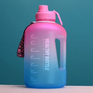 Yuekeda 2.2L Spor Ve Fitness Saman Büyük Su Şişesi  Degrade Gül Kırmızı Mavi (Yurt Dışından)