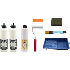 Antik Beyaz Boya 1 Lt  + Yarımat Vernik Set 500 ml