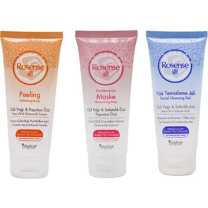 3'lü Yüz Bakım Seti(Peeling 100ML +Nemlendirici Maske 100 ml +Yüz Temizleme Jeli 100 Ml)