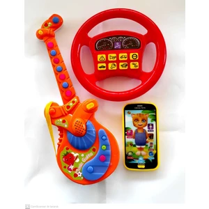Berat Toys Üçü Birarada Türçe Müzikli Gitar Dokunmtk Türkçe Müzikli Telefon Türkce Sesli Direksiyon