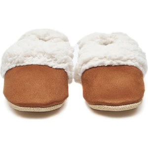 First Step Suni Yünlü Peluş Tarçın Süet Kaydırmaz Taban Patik