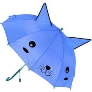 Düdüklü ve Kulaklı Baston Çocuk Şemsiyesi (Mavi)