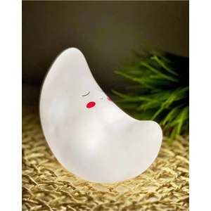 Star Light Decor Beyaz Yarım Ay Şeklinde Işıklı Gece Lambası