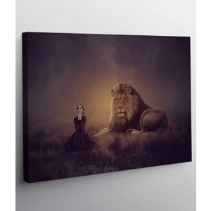 Stella Store Aslan ve Kız Kanvas Tablo