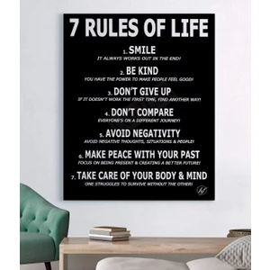 Stella Store Hayatın 7 Kuralı Motivasyon Kanvas Tablo