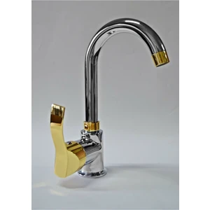 Armilla Armatür Krom Gold Lüx T Gövde Banyo Lavabo Bataryası Musluğu Çeşmesi Krom Gold Altın Kaplama